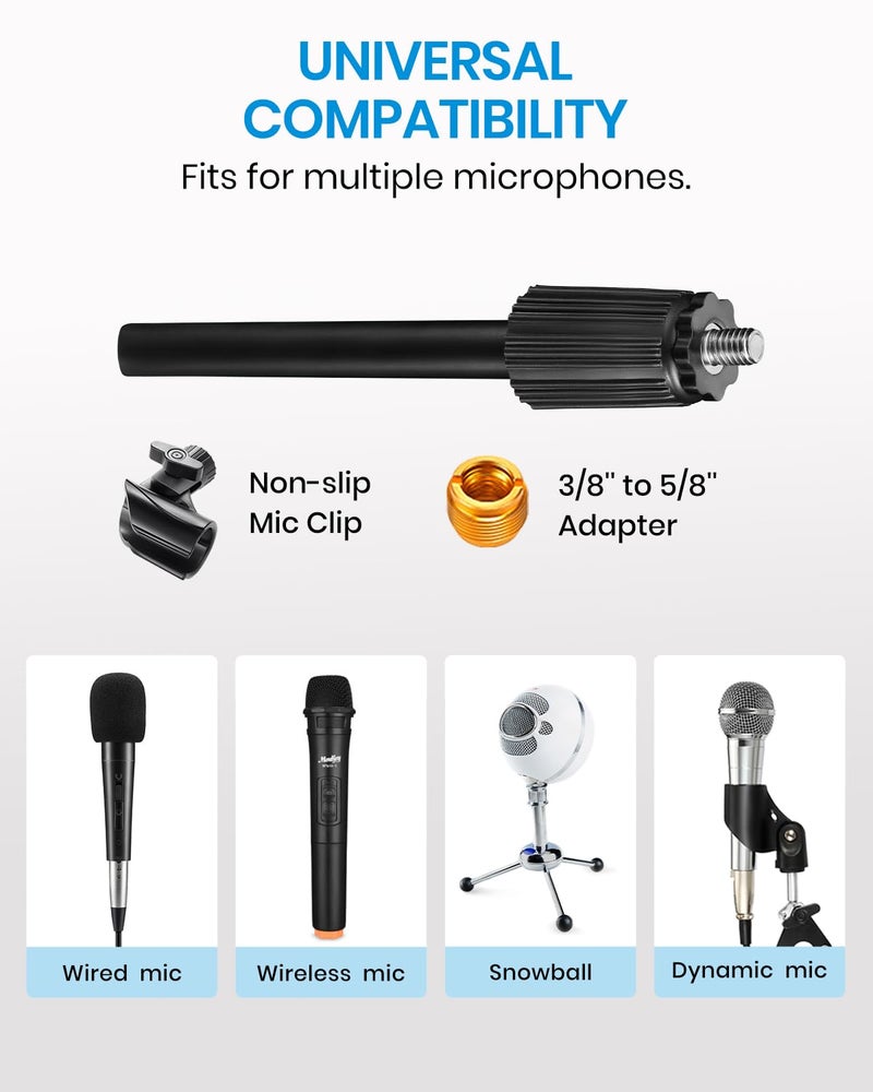 Moukey Desktop Microphone Stand, Moukey Upgraded Adjustable Table Mic Stand with Non-Slip Metal Base for Blue Yeti Snowball Spark, Other Microphone, height adjustment 9.84â€ to 14.17â€-MMs-2 - Image 4